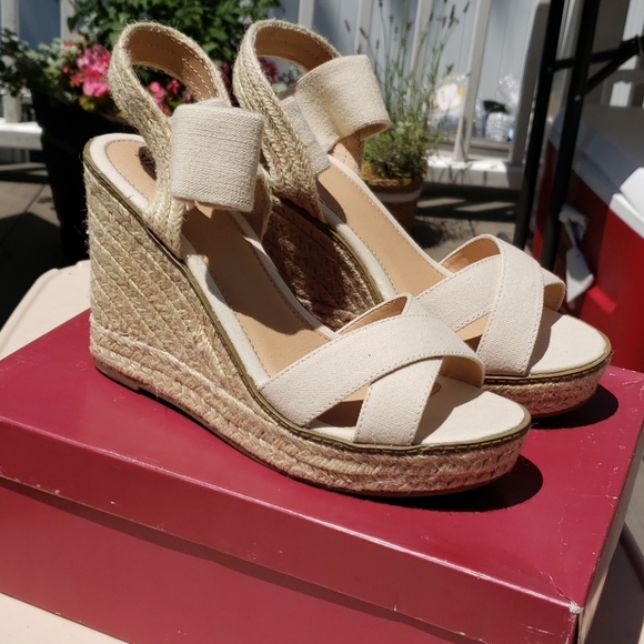 off white wedge sandals